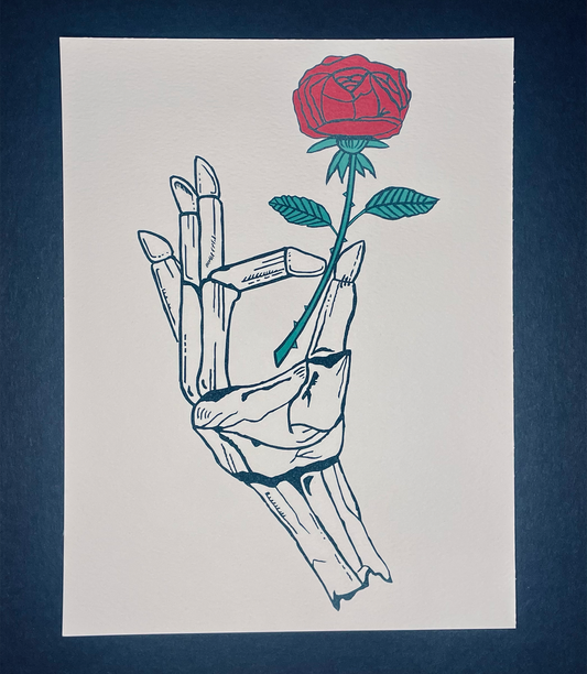 SKELETON/ROSE PRINT